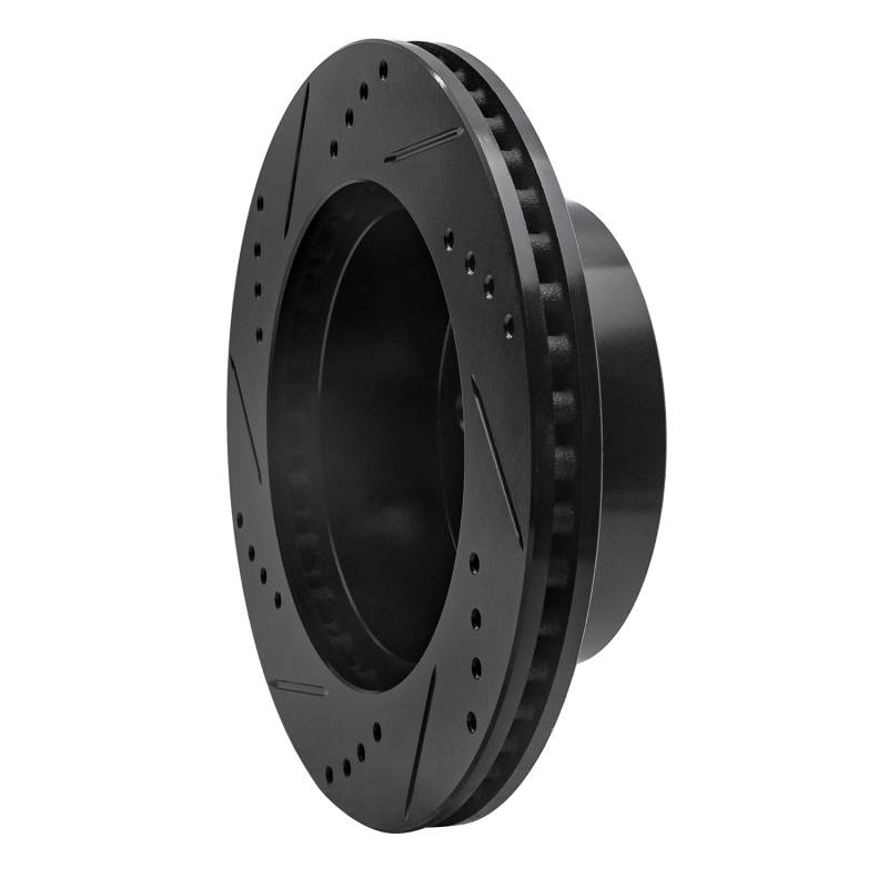 Jeep Wrangler Brake Rotor (1) - Front Right - R1 Concepts - Drilled & Slotted - Black - `99-`06